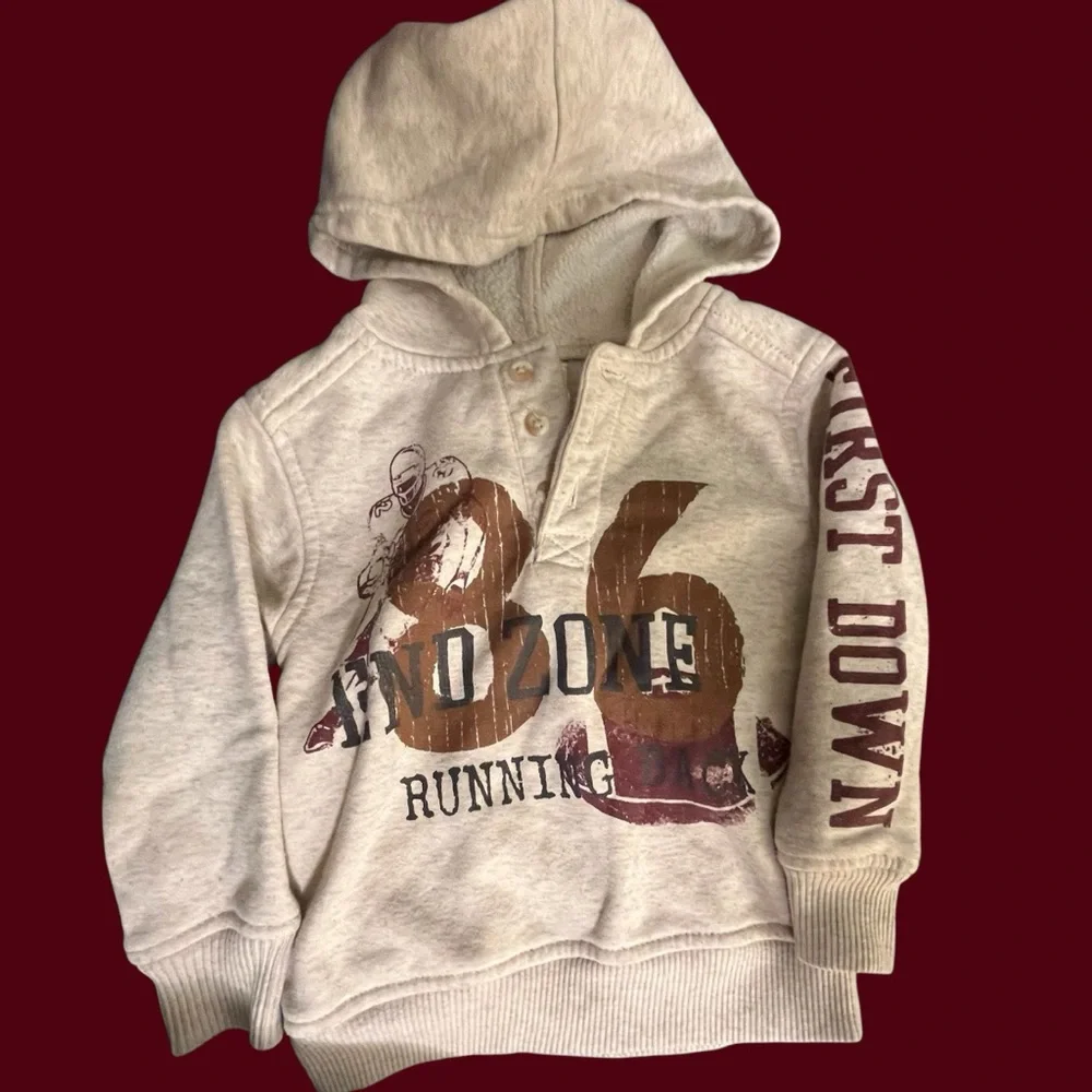 Carter’s Boys Football Graphic Print Sweatshirt Hoodie size 3T
